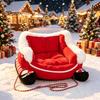 Plush Puppy Bed for Indoor Use Christmas Sleigh Dog with Non Slip Base, Calming Pet Sofa Durable Cats Outdoor, Fun House Puppies Pressure Relief
