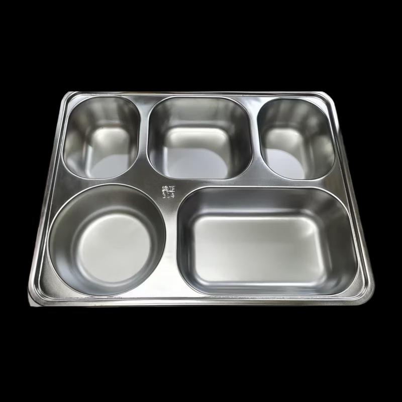 NHZHIW 304 Stainless Steel Compartment Meal Plate