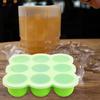 Ice Cube Mold Tray Food-Grade Silicone Ice Maker with Lid 9 Holes Easy Release Infant Food Food Container