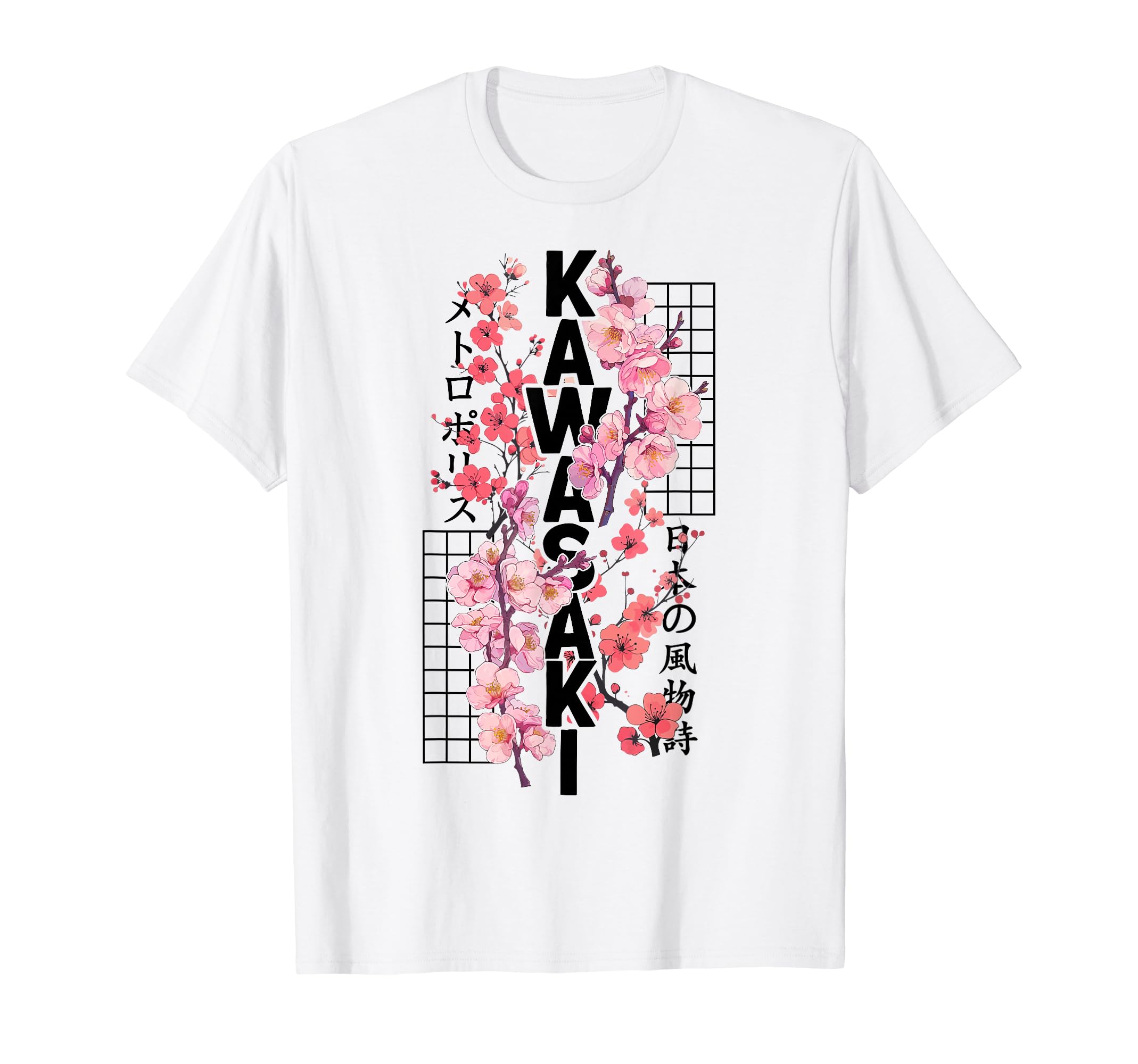 

Kawasaki City 80s Retro Cherry Blossom Japan Kawasaki T-Shirt чёрный