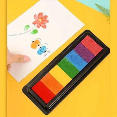 Kindergarten Kreative Palm Finger Farbe Tinte Pad DIY Druckstation 7 Farben Kinder Graffiti Finger Stempel Pad Stempel Zeichenspielzeug