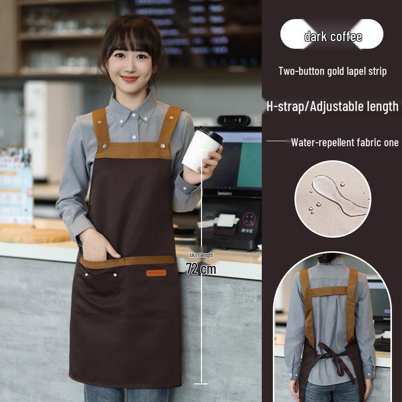 Custom Logo Waterproof and Oil-Proof Apron for Catering, Milk Tea, Coffee Shops, Baking, and Cooking