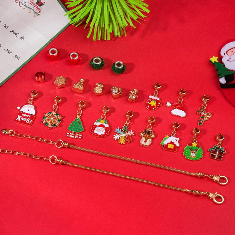 Bracelets Christmas Countdown Calendar Girls Jewelry Charm Kit 24 Days Christmas Bracelets Countdown Calendar For Kids Children