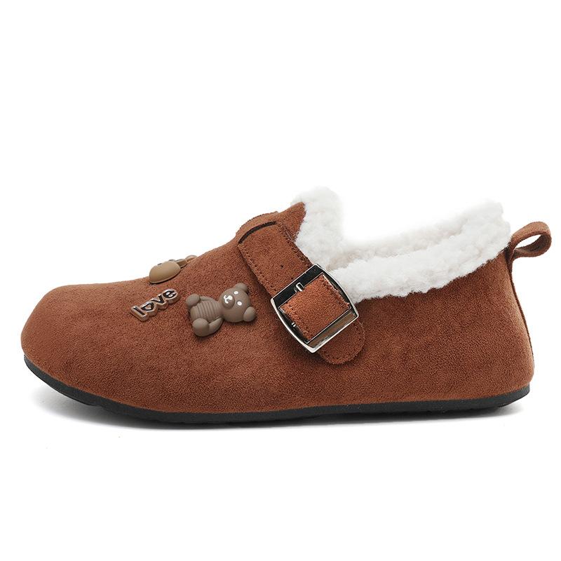 Women's Fashion Slip-On Soft-Sole Winter Warm Fleece-Lined Snow Boots with Fleece Lining, Slip-Resistant Casual Sports Fuzzy Cotton Shoes