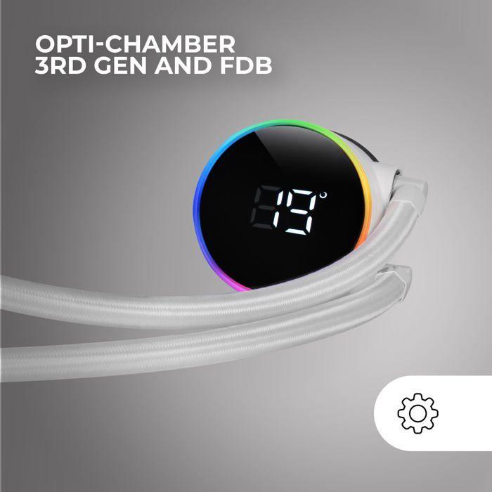 Refroidissement Liquide - Mars Gaming - ML-LCD240 - 500W - Écran LCD ARGB - Opti-Chamber 3rd Gen