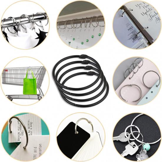 24 Pack Shower Curtain Rings, Rustproof Decorative Metal Round Shower Curtain Hooks for Bathroom Shower Rod (Black)