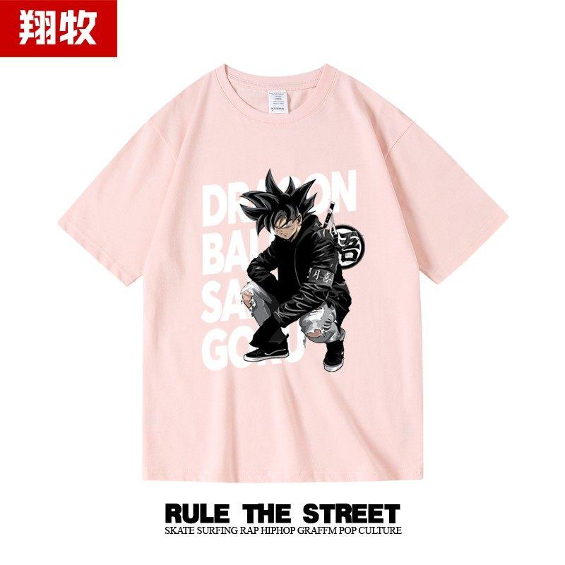 Seven Dragon Ball Beigeta Goku High Street Printed Summer Roundneck Pure Cotton ShortSleeved Tshirt