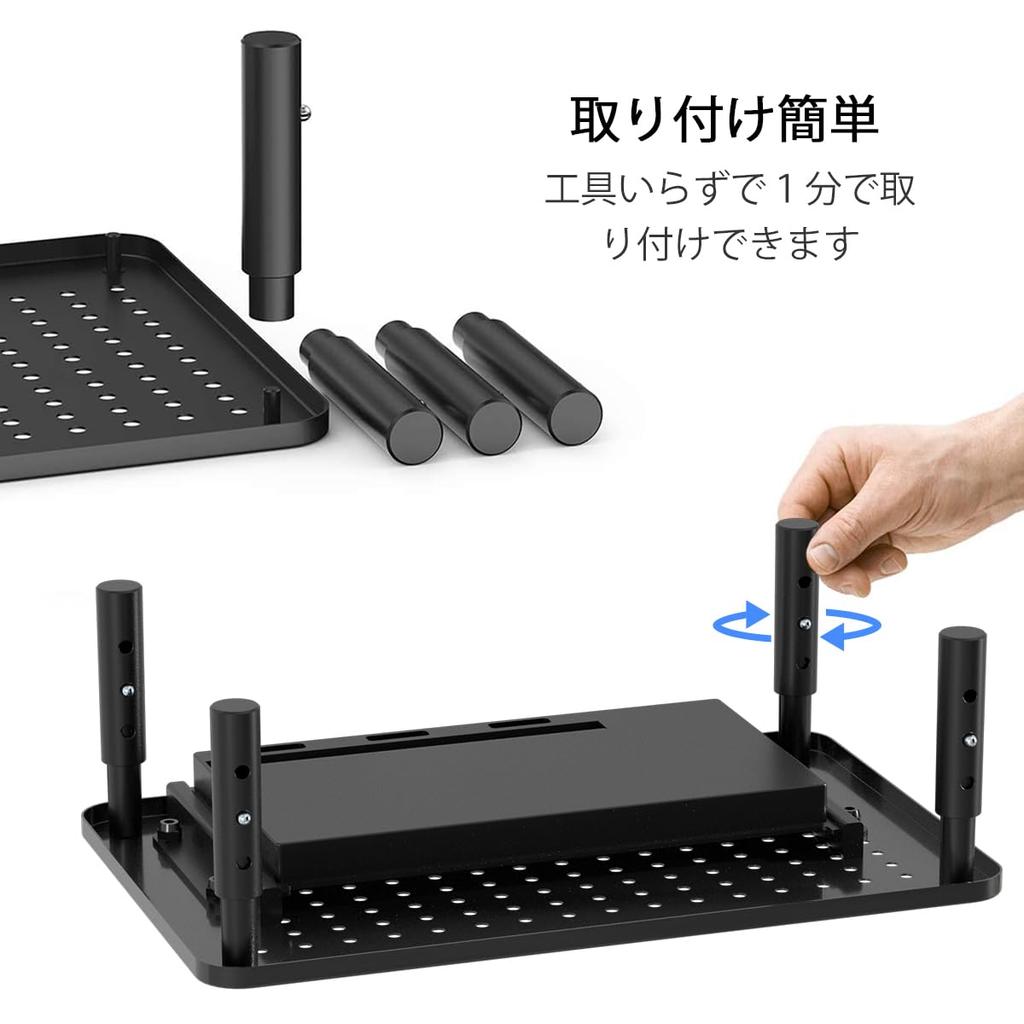 Monitorständer, Schreibtischständer mit Schublade, PC-Ständer, Schreibtischauflage, Displayständer, Höhenverstellbar, Rutschfeste Matte, Computerständer, Haltungsverbesserer,