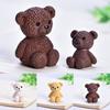 Mini Cartoon Animal Statue Funny Bear Ornament Creative Miniature Bear Figurines  Birthday Cake