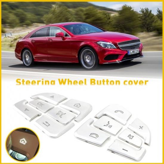 1set Steering Wheel Button Cover Trim Fits For Mercedes C GLC Class W205 Parts A