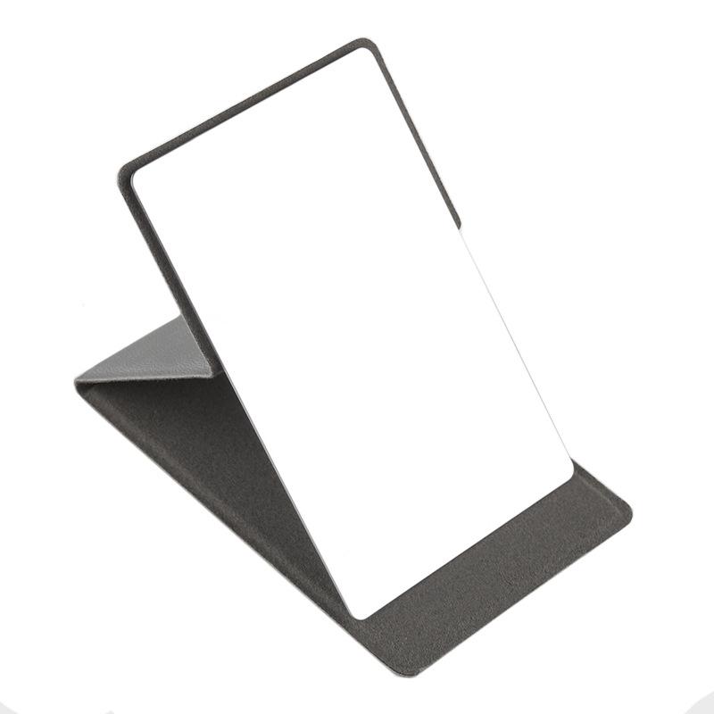 

Портативное складное зеркало для макияжа из нержавеющей стали, простое и модное косметическое зеркало из ПУ, большой карман, подарок, зеркало с защитой от падения