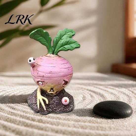 Funny Fruit Zombie Statue Halloween Vegetable Statue, Spooky Carrot Potato Garden Durable Outdoor Resin Decor Sculpture, Decoration for Patio,