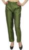 Phagun Women's Beige Dupion Pants High Waist Narrow Bottom Trousers-Large