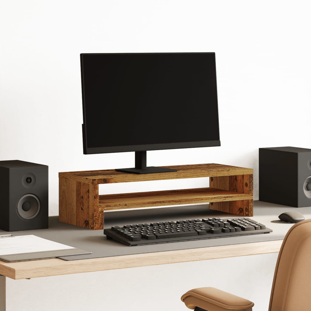 Monitor Stand with Vintage Wood Look 54 X 22 X 15 Cm Engineered Wood