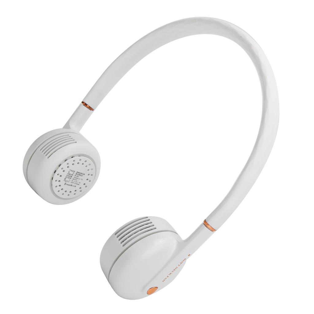 Portable NoBlade Fan Silicone ABS Compact Neck Hanging Fan for Home Outdoor Dormitory Sports(White )