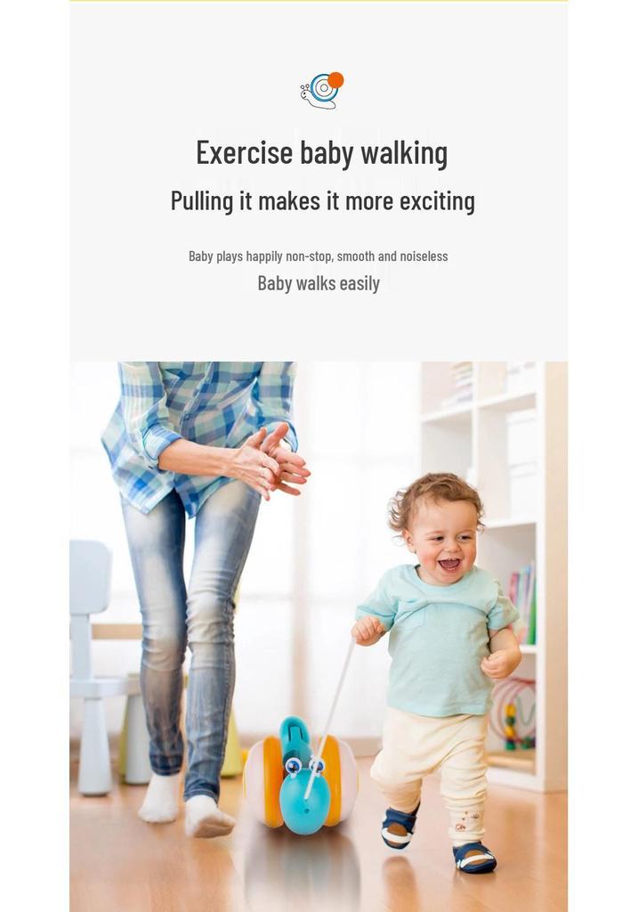 **Free Shipping: Popular Musical Snail Baby Walker & Crawler Toy with Pull Leash**