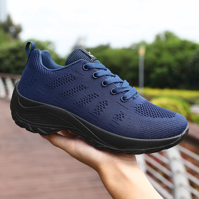 Damen Neue Einzelne Schuhe Plateau Schnürung Jogging Mesh Outdoor Walking Designer Dicksohlige Lässige Sportschuhe De Mujer
