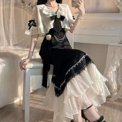 French Vintage Women Lace Korean Party Princess Spring Sweet Lolita Dress