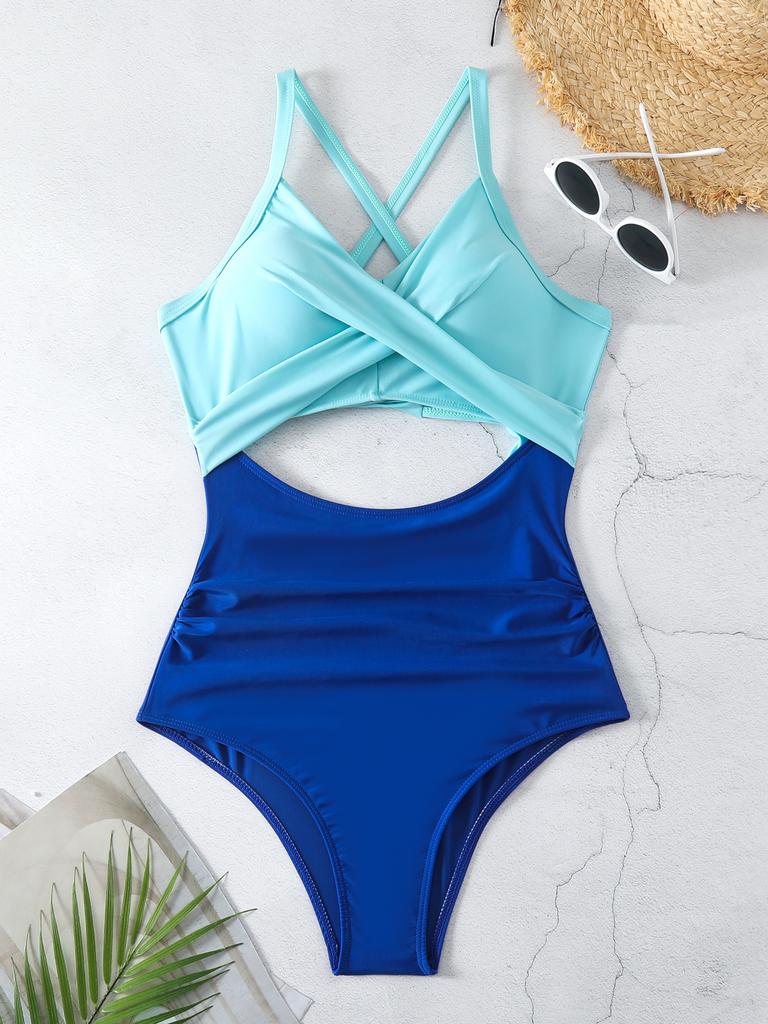 Women’s Sexy Monokini Bathing Suit One-Piece Cut-Out Bikini Swimsuit, Backless Tight-Fit Swimwear