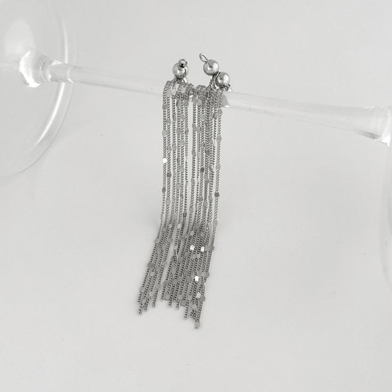 Stylish Clip On Earrings For Women Trendy Imitation Bead And Fringe Hanging Ear Cuffs
