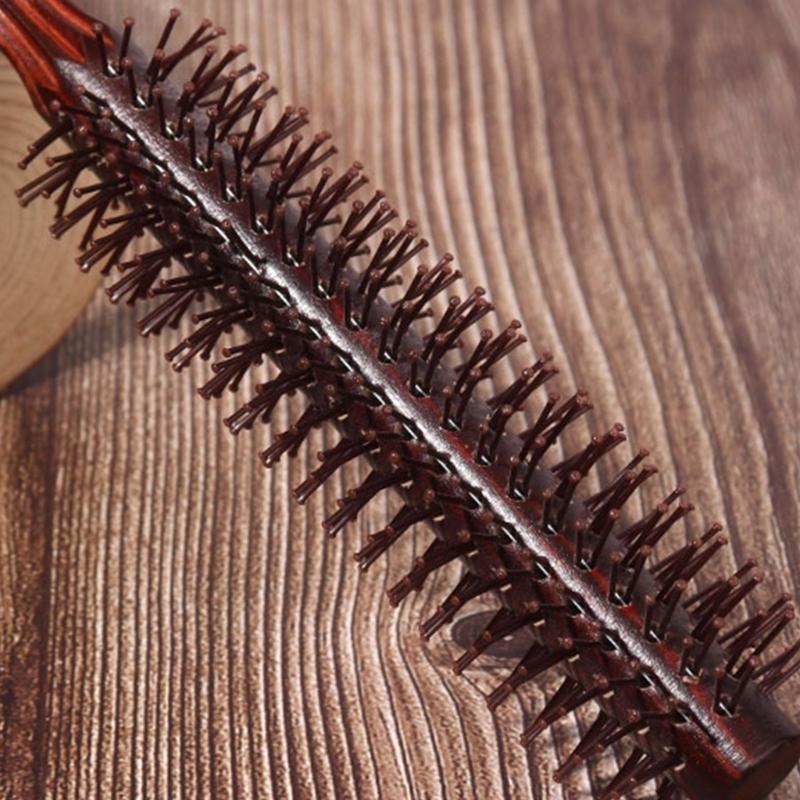 Kleine runde Haarbürste zum Föhnen mit weichen Nylonborsten Mini-Rollen-Stylingbürste für trockenes, lockiges Haar 1,18 Zoll