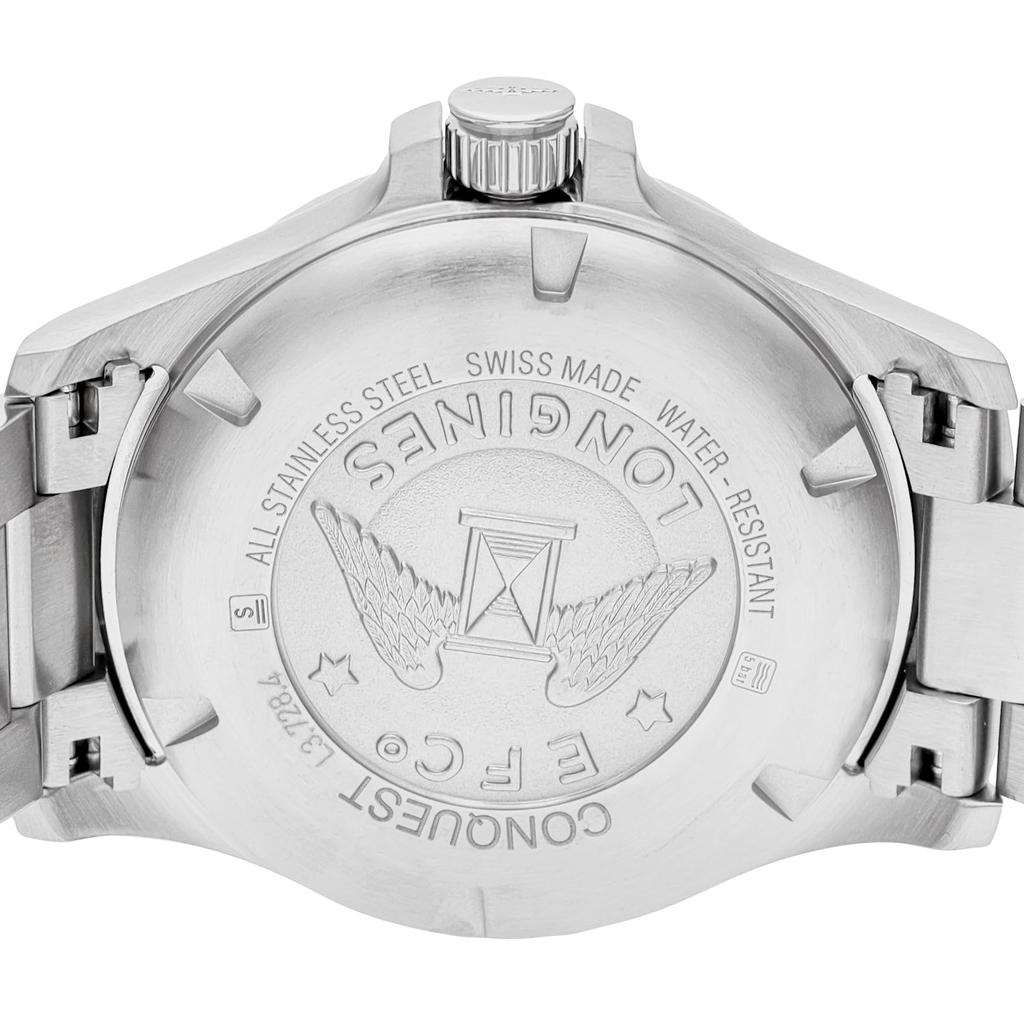 Uhr CONQUEST Conquest Quarz 5 ATM Wasserdicht Saphirglas Schwarzes Zifferblatt Edelstahl Silber [Longines] Herren V.H.P V.H.P L3.728.4.56.6