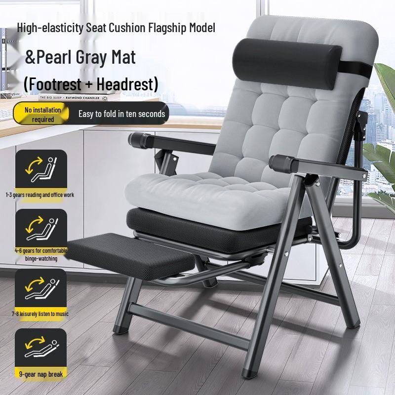 Foldable Office Recliner Chair - Thickened Design for Sitting, Lying, and Napping at Home or Office.