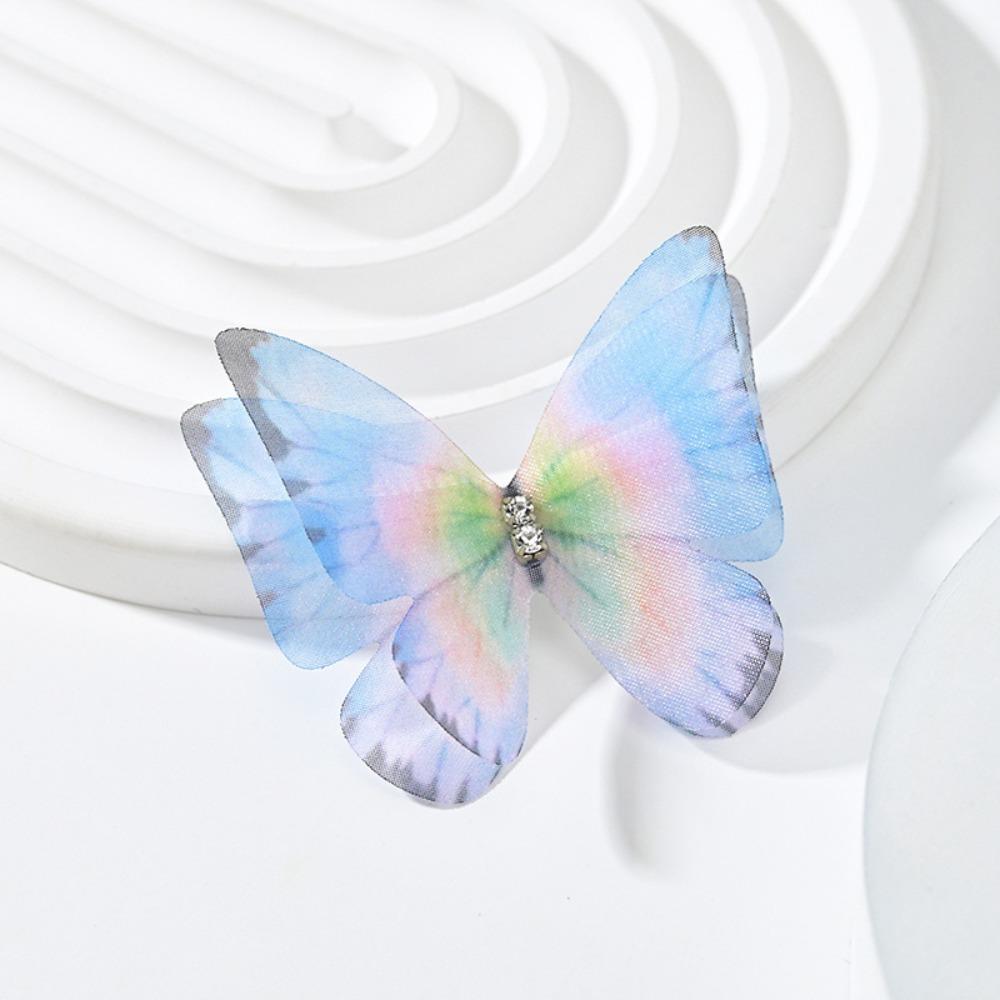 3D Organza Fabric Butterfly Appliques Double-layer Clothes Sewing Patch Bridal Hair Accessories