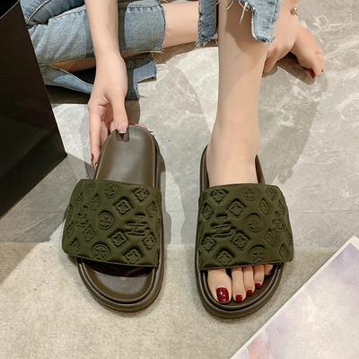 Fashion Women Magic Tape Flat Slippers 2024 Summer New Luxury Brand Platform Sandals Ladies Height Increase Flats Shoes Zapatos De Mujer