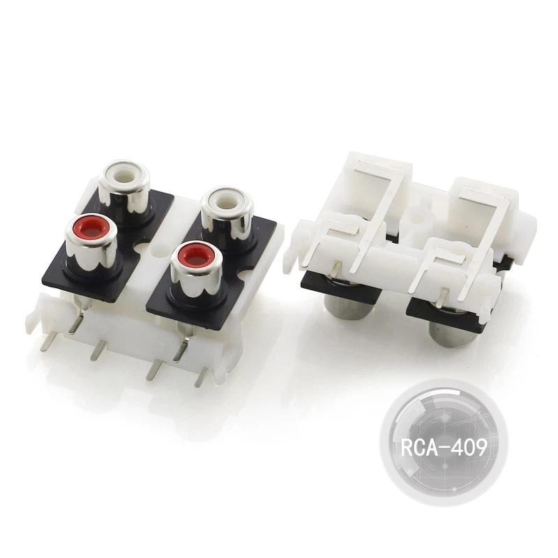 1Pcs 2/4/6Holes Stereo Audio Jack High Quality Golden Connector 90/180 Degree Sealed Av Audio Female Input Socket