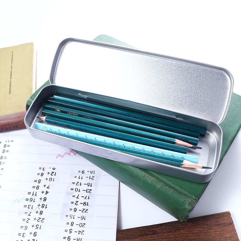 1pcs Simple Metal Pencil Case For Kids School Supplies Stationery Boxes Pencil Storage Supplies Tool