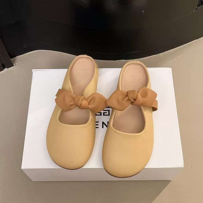 Halbschuhe Mode flacher Absatz Sommer rutschfest kühle Hausschuhe Damenbekleidung 2025 kleiner duftender Wind Ein-Wort-Tasche Kopfschlepp Faule Schuhe