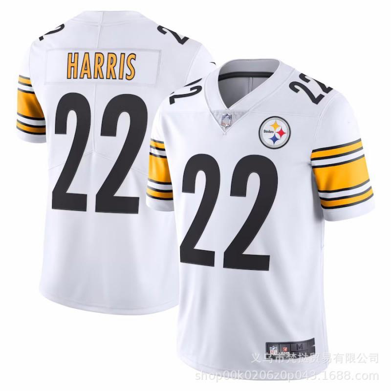 Camiseta de Fútbol Americano NFL Pittsburgh Steelers para Hombre y Mujer Manga Corta Algodón Cuello en V Ropa Deportiva de Equipo