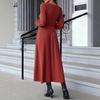 Fashion A-Line Casual Loose Bottoming Dress Autumn Winter Thicken Women Wedding Dresses High Waist Solid Maxi Bodycon Dress Lady