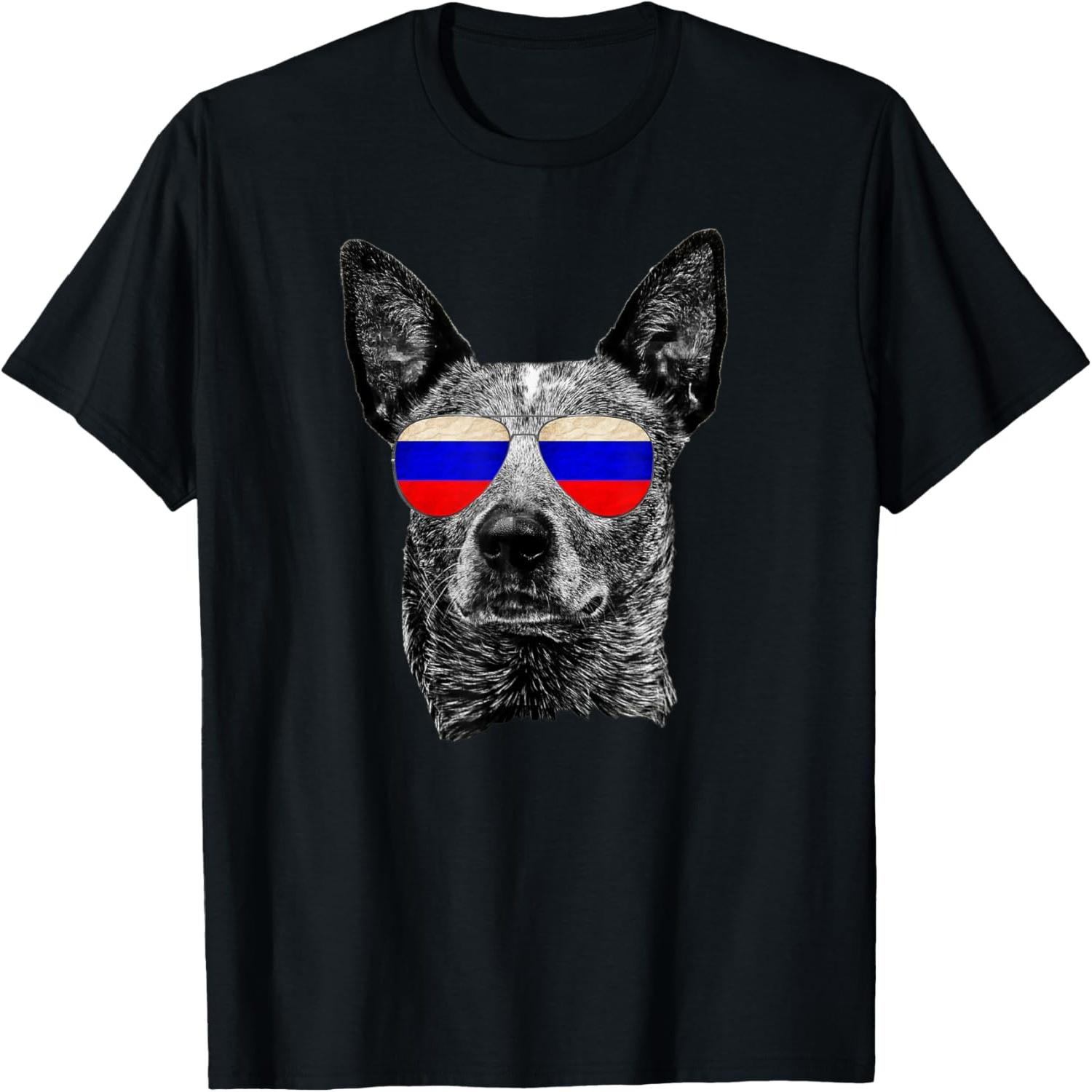 Russia Dog Flag Sunglasses Football Soccer 2021 Lover Men Women Kids T-Shirt S разноцветный