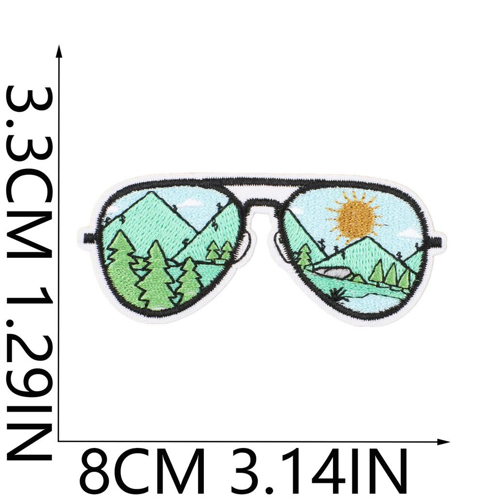 Summer Series Wave Embroidery Cloth Sticker Rainbow Cactus Computer Embroidery Label Cartoon Bus Patch Sticker
