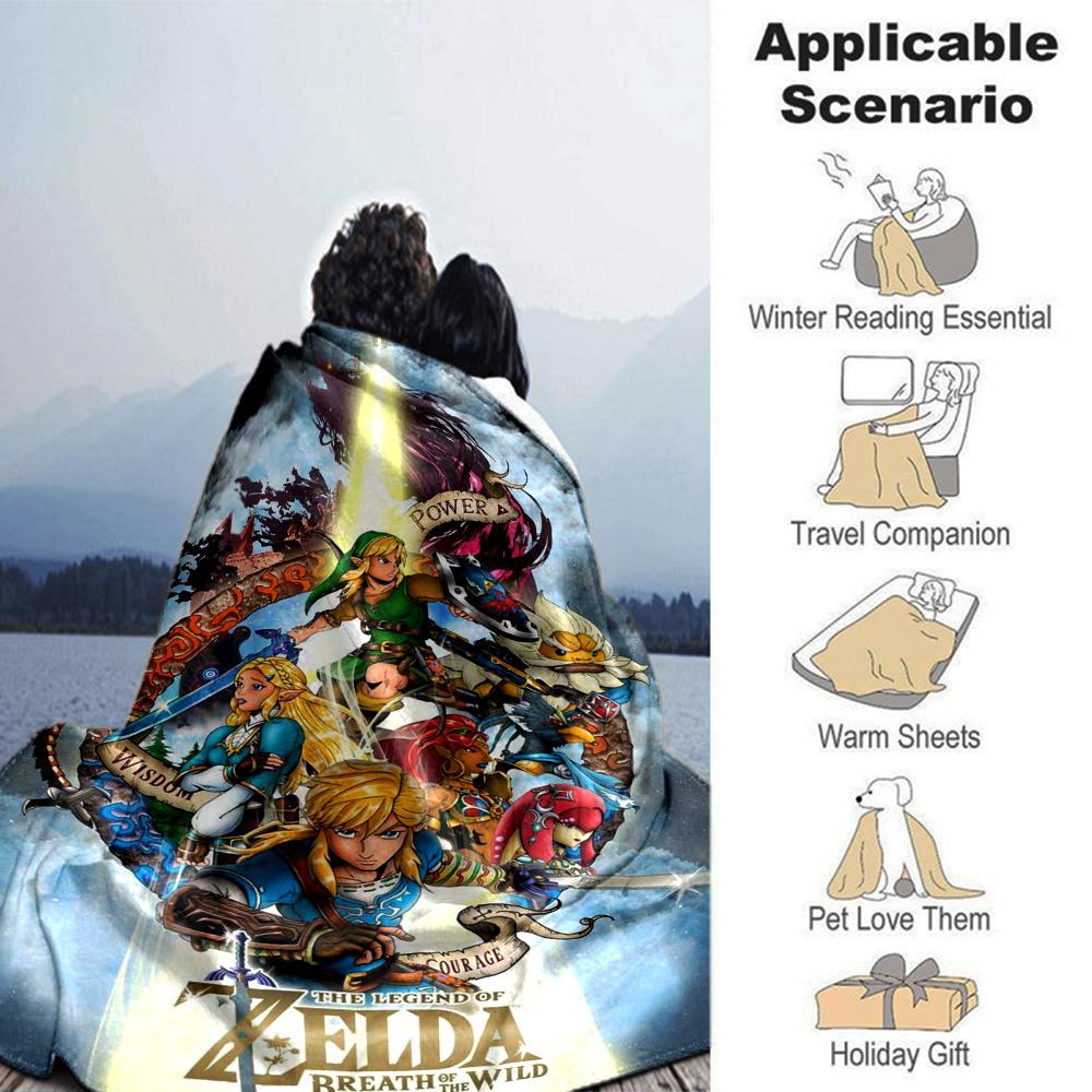Legend Zelda Print Flannel Blanket High Quality Warm Comfortable Cover for All Seasons Perfect for Gifts Home Decor