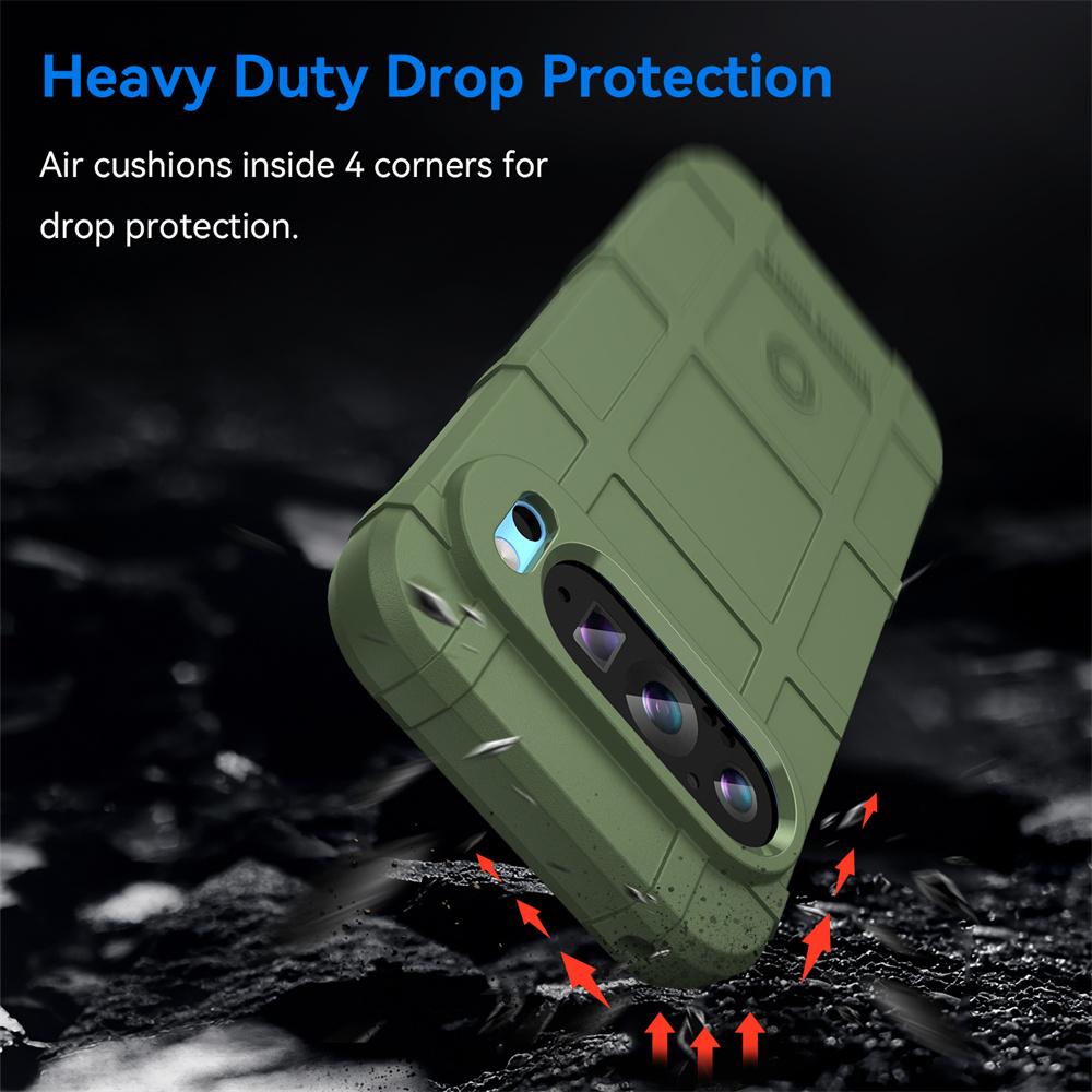 Armor Shockproof Plaid Phone Case For Google Pixel 9 8 Pro 8A 7 7A 6 6A 9Pro 8Pro Solid Color Matte Hybrid Protective Back Cover