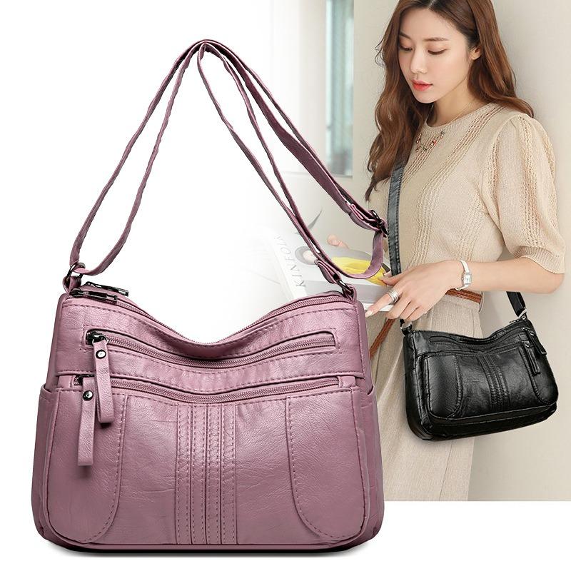 Neue große Umhängetasche einfarbig schlicht Outdoor-Freizeit-Schultertasche Pendler vielseitig mittlere Muttertasche