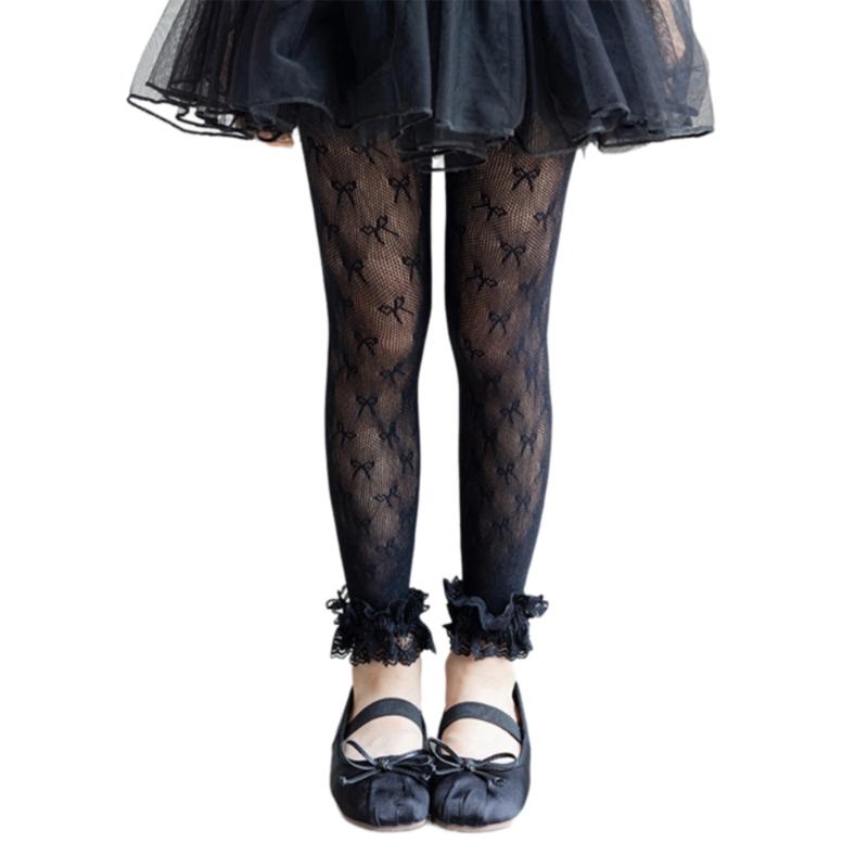 Comfortable Stretch Sweet Tights for Girls Lace Trim Soft Nylon Fabric Leggings Play Outfits Spring Summer