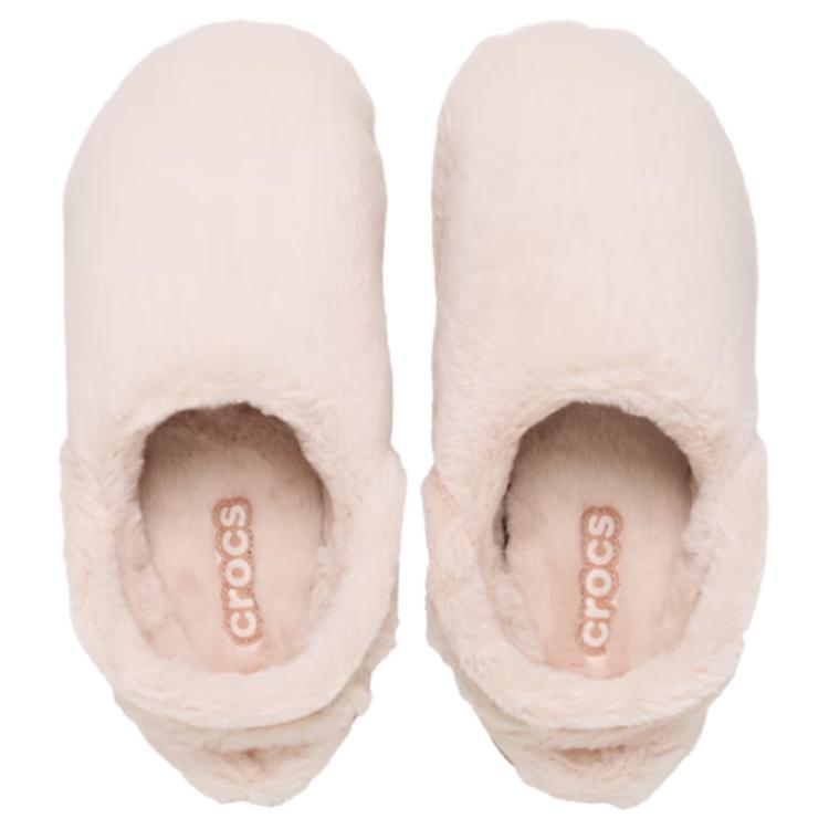 Crocs simple and comfortable versatile toe slippers women's beige
