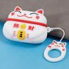 Silicone Cover for Apple AirPods Pro Bluetooth-compatible Earphones Lucky Cat Protective Case with Loop Strap