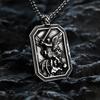 Men's Titanium Steel Necklace with Angel Knight Pendant - Retro Hip Hop Style