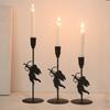 Cupid Candle Stand Iron Candle Holder Vintage Metal Cupid Candle Holder Set for Home Decor Wedding Party Table for Room