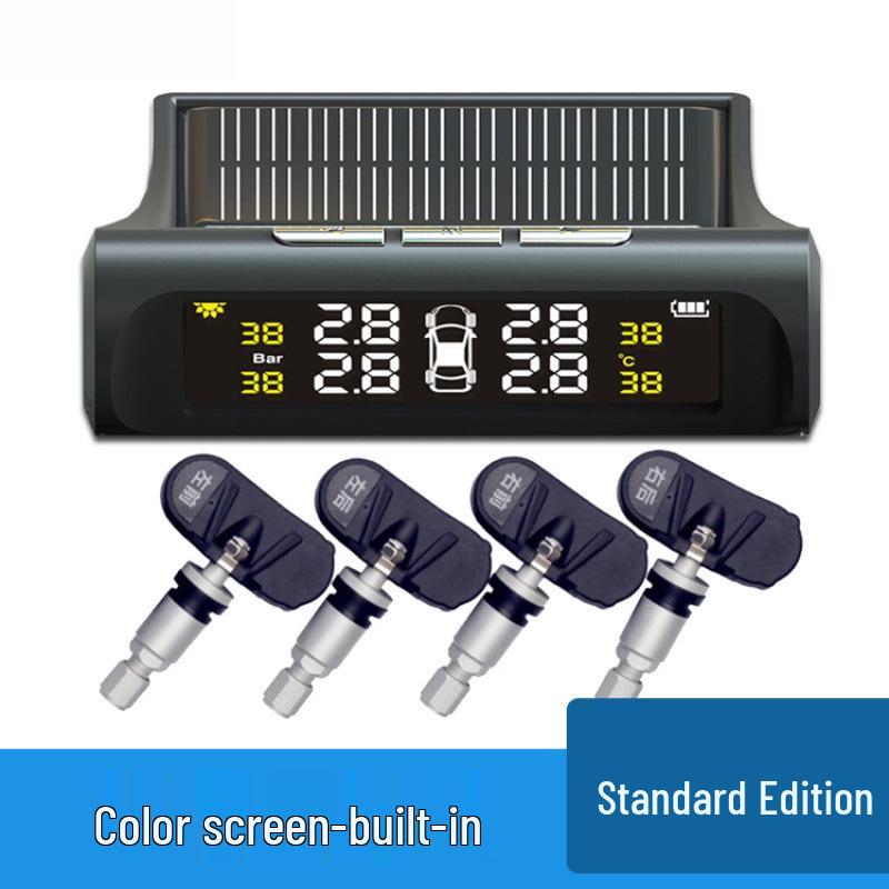 Solar Tire Pressure Monitoring System: Wireless, Car-Mounted, High-Precision, Internal/External, Universal Detection, Leak Prevention.