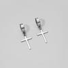 Korean Style Stainless Steel Cross Ear Clips - Unisex, No Piercing Needed