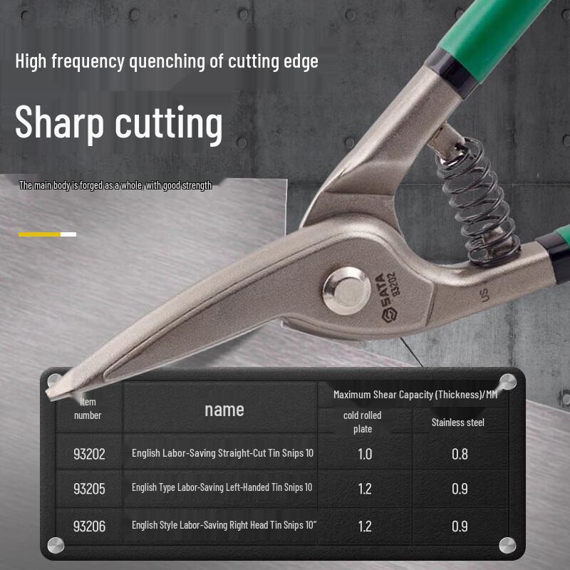 SATA British Type Right-Cut Tin Snips