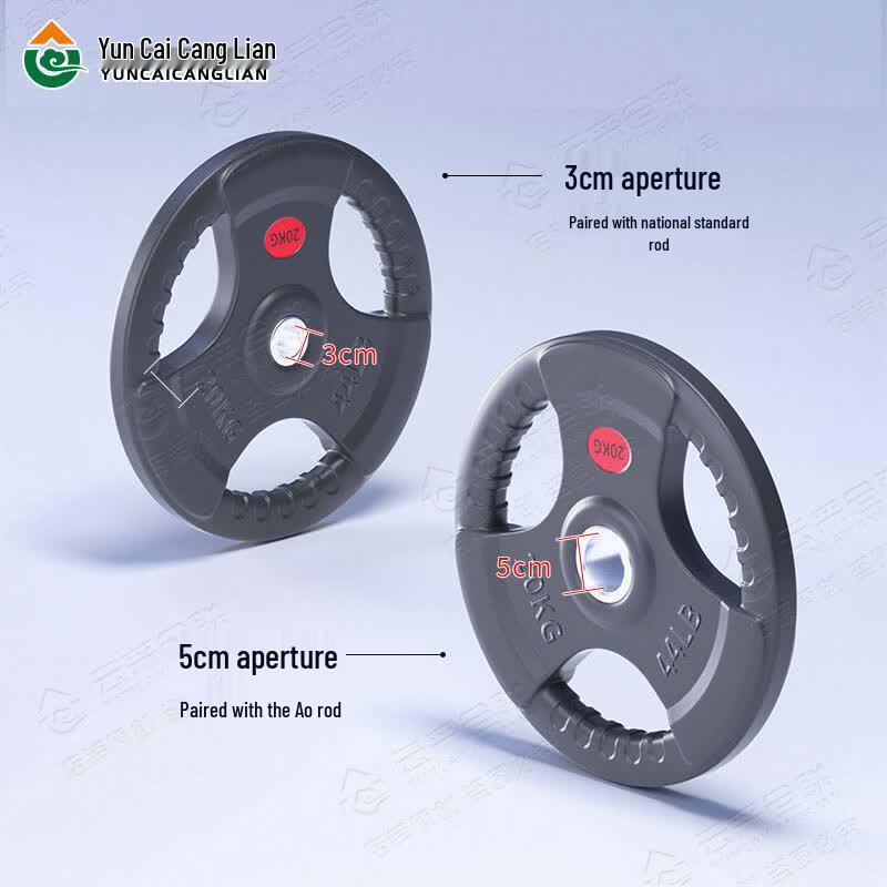 3cm Bore Rubber Coated Cast Iron Barbell Plate