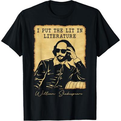 Edebiyata Işığı Ben Kattım - Komik William Shakespeare Tişörtü(6)