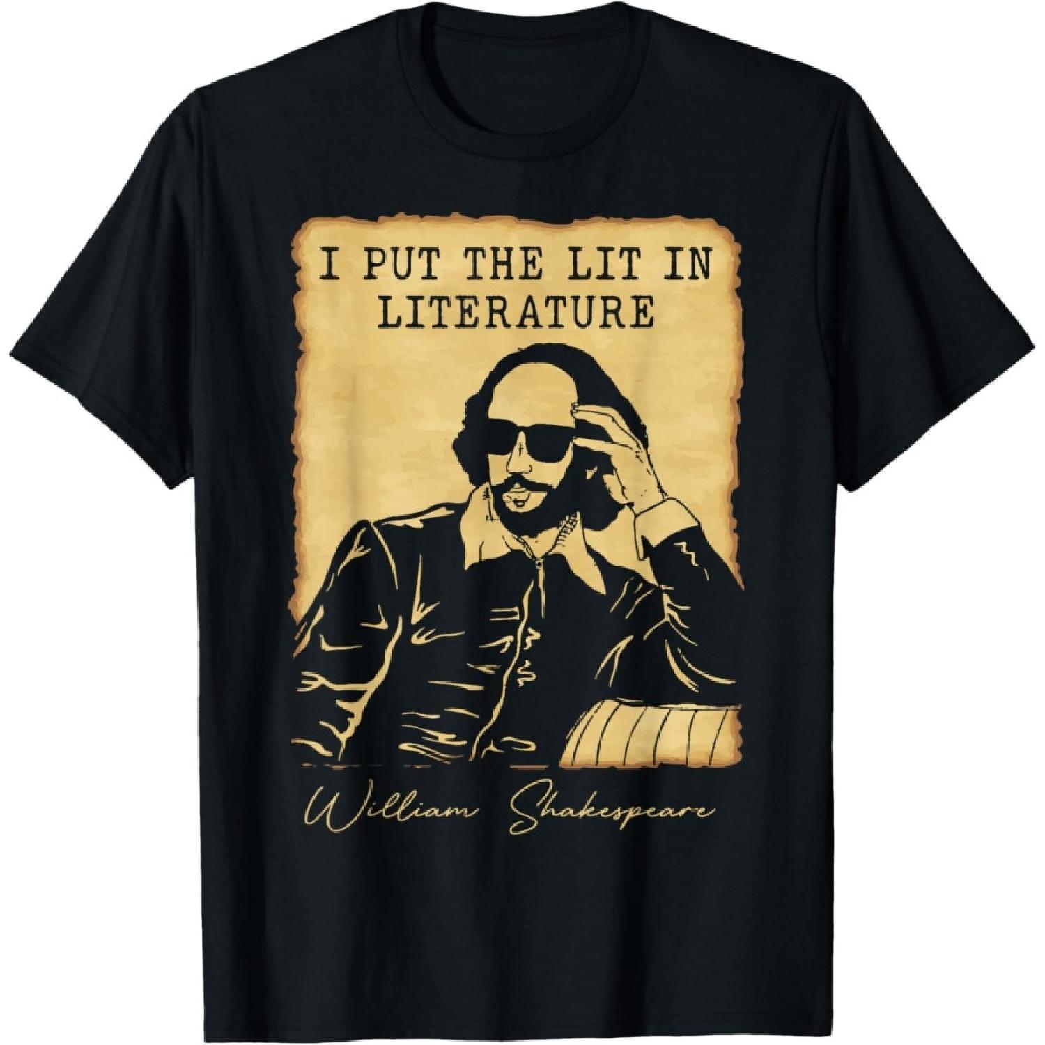 Я Вкладываю Лит в Литературу - Забавная футболка с Уильямом Шекспиром(6) S